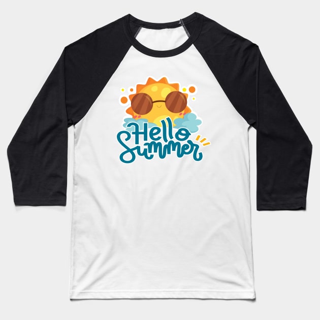 Hello Summer Baseball T-Shirt by Amrshop87